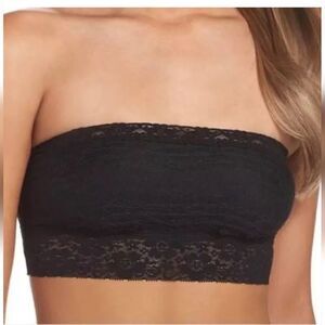 Free People Bandeau Scallop Lace Black Size XS